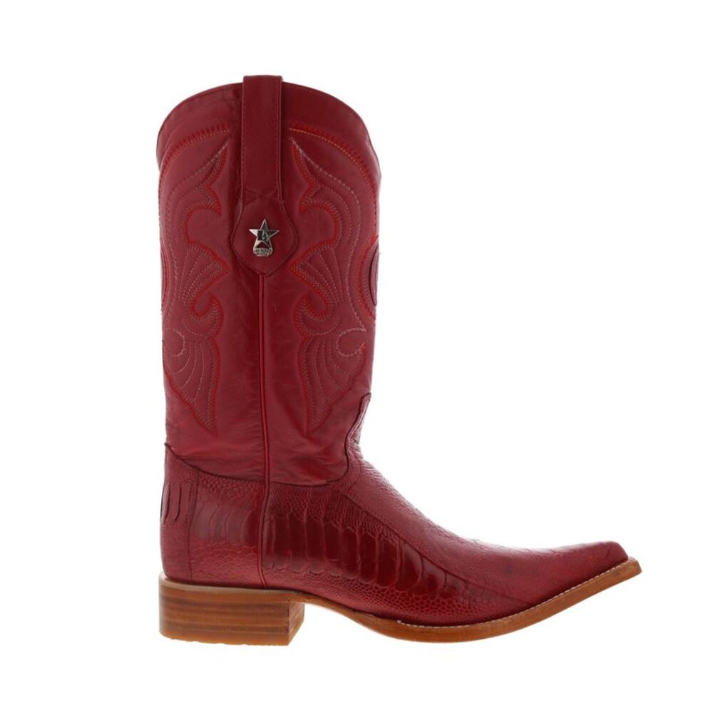 Los Altos Mens Ostrich Leg Boots XXX-Toe Red Boots (NWT)